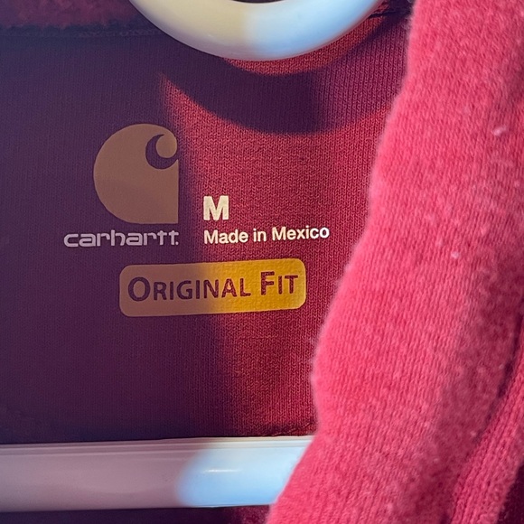 Mens Red Carhartt Hoodie with Logo Medium - Picture 3 of 5